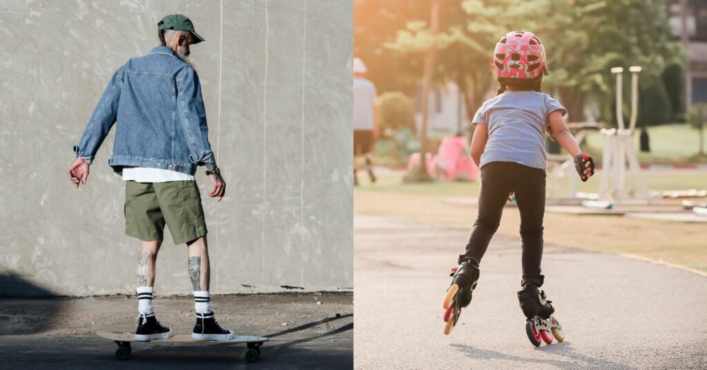Rollerblades vs Skateboard